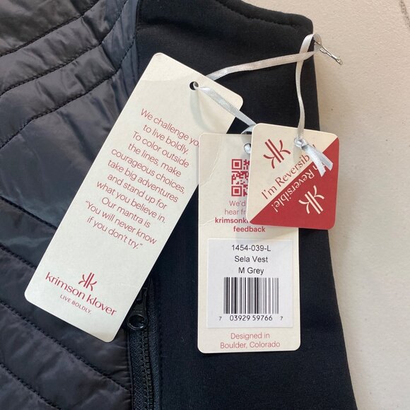NWT Krimson Klover Sela Reversible Vest W's M Black Gray Ski Apres MSRP$149 - Picture 8 of 13